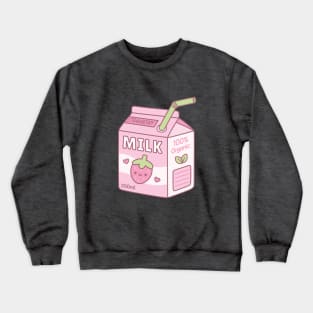 Cute Strawberry Milk Carton Box Crewneck Sweatshirt